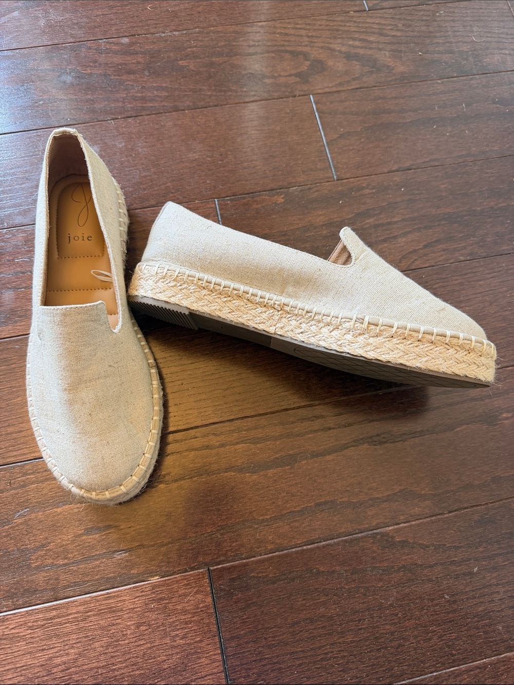Joie Natural Canvas Espadrille Slip-On Flats